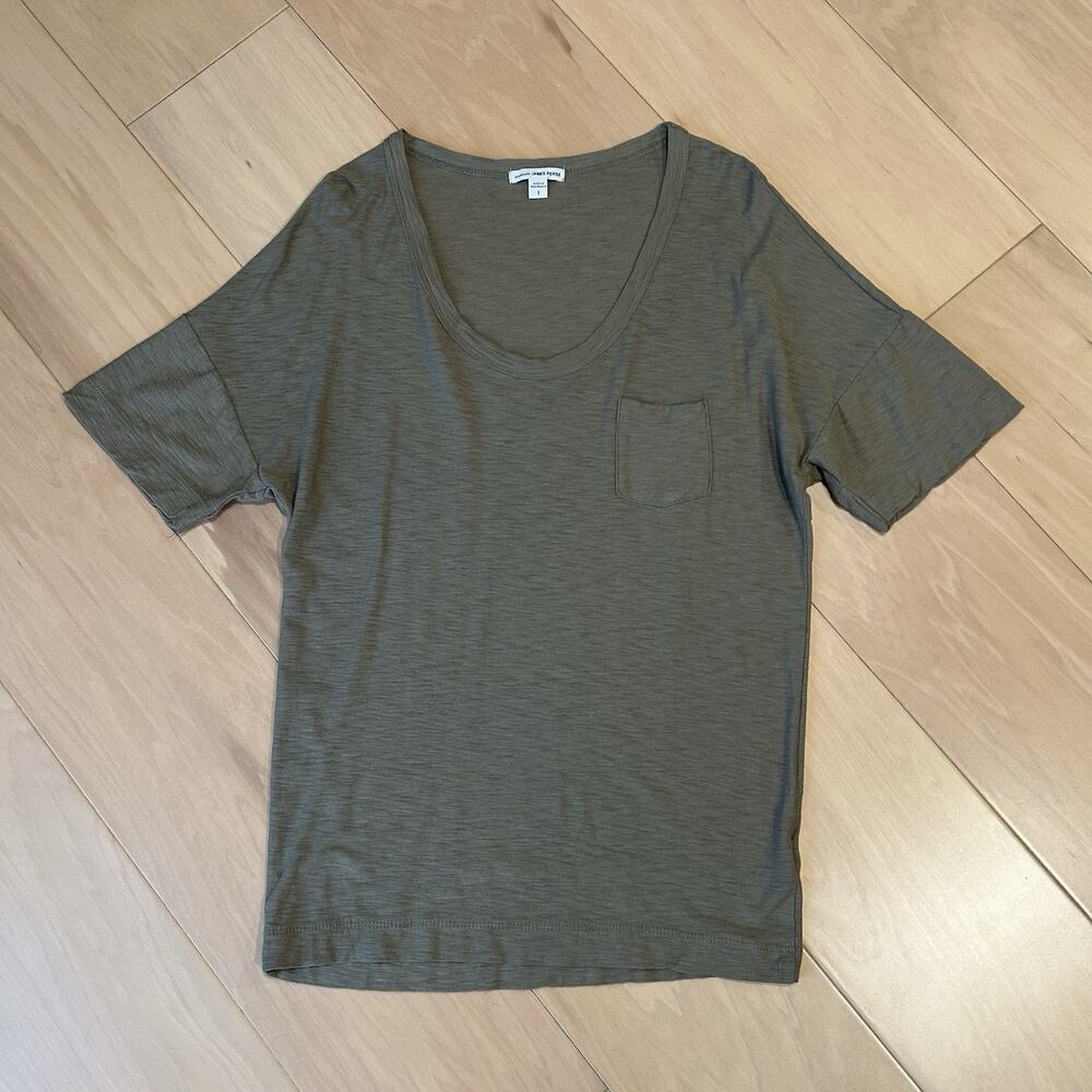 James Perse Standard Pocket Tee Scoop Neck Cap Sleeve Women’s 1 / S